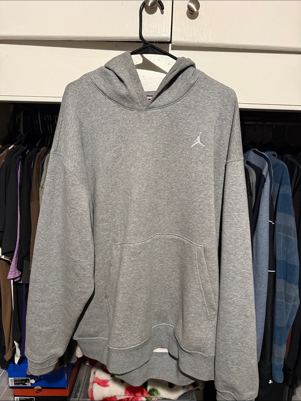 Jordan Grey Hooded Pullover with Jumpman